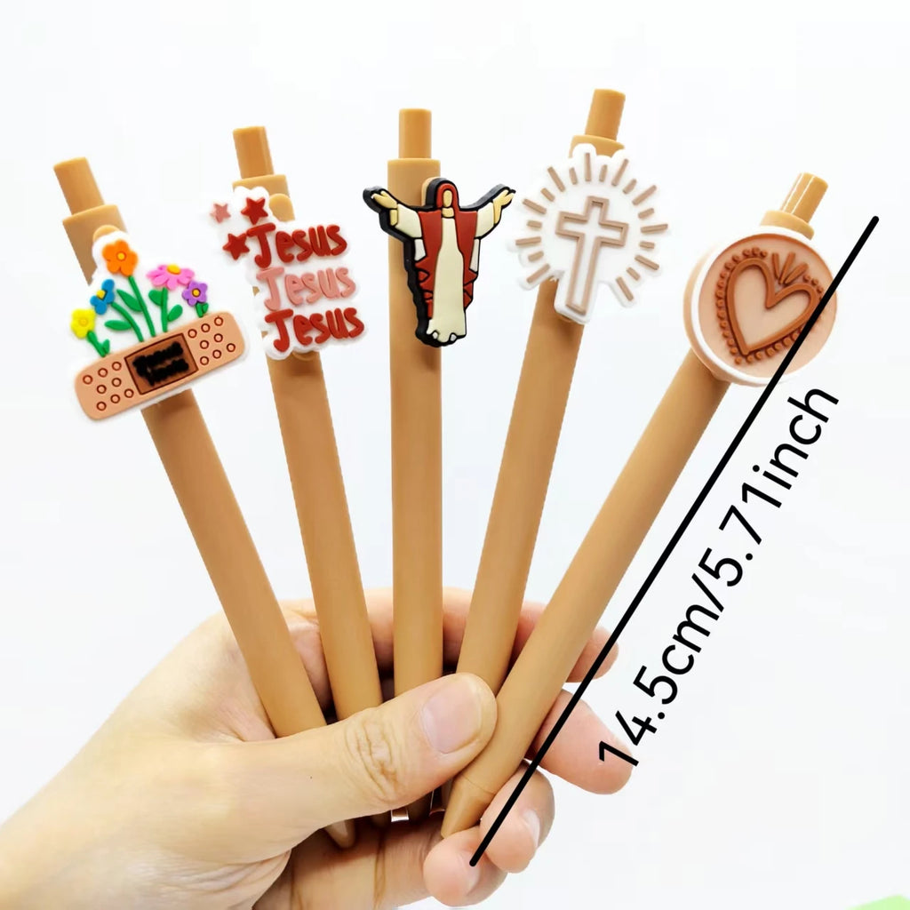 10PCS Religious Gender Pen, Jesus Bible Phrase Ballpoint Pen, Faith