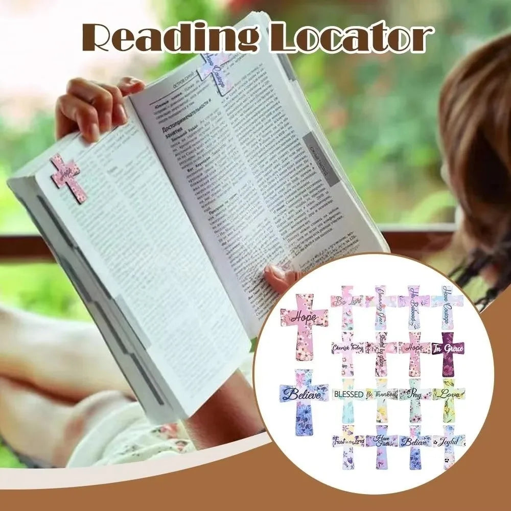 12/16/24PCS Plastic Bible Magnetic Bookmarks Double-Sided Leather