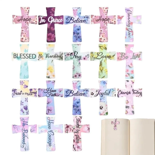 12/16/24PCS Plastic Bible Magnetic Bookmarks Double-Sided Leather