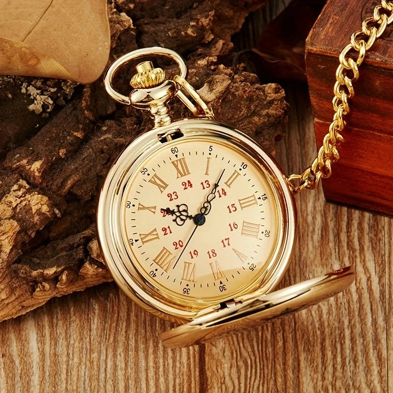Commemorative gold circular pocket watch as my son's birthday gift