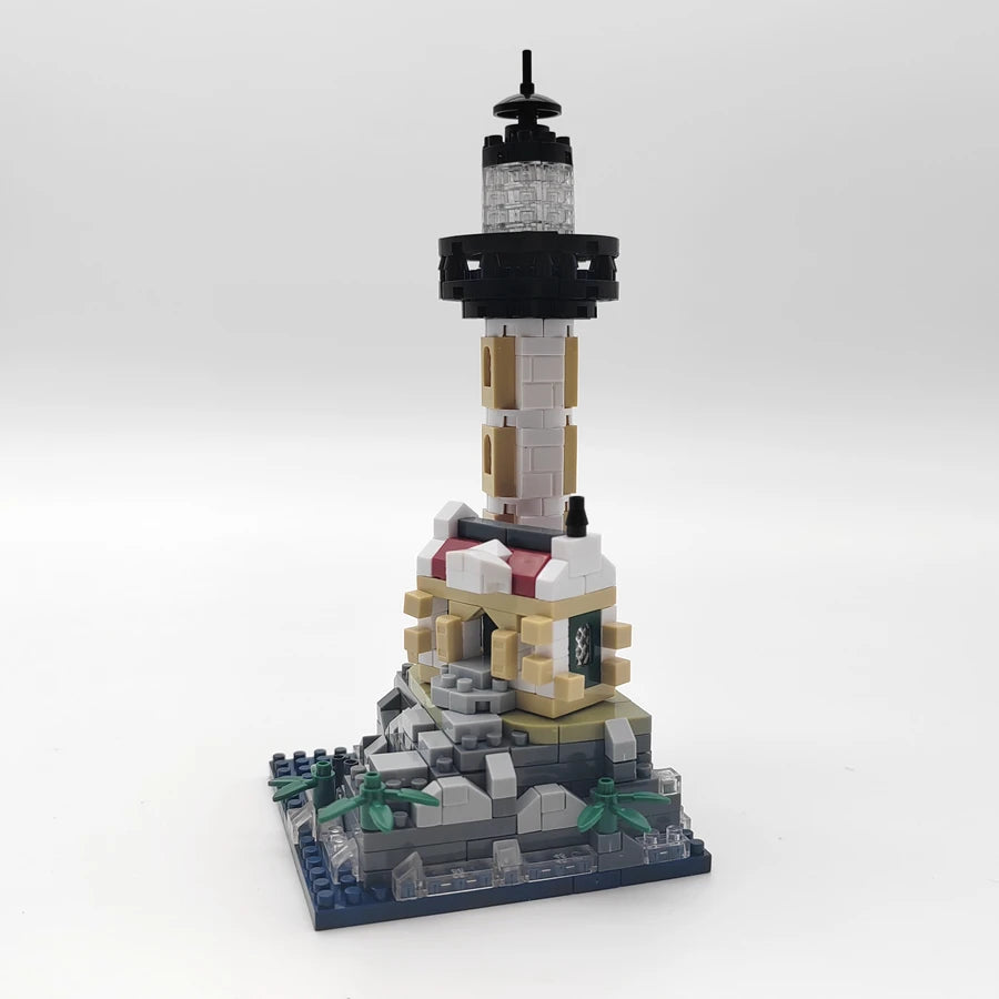 Lighthouse and Island Cottage Building Block Models, Perfect as Indoor