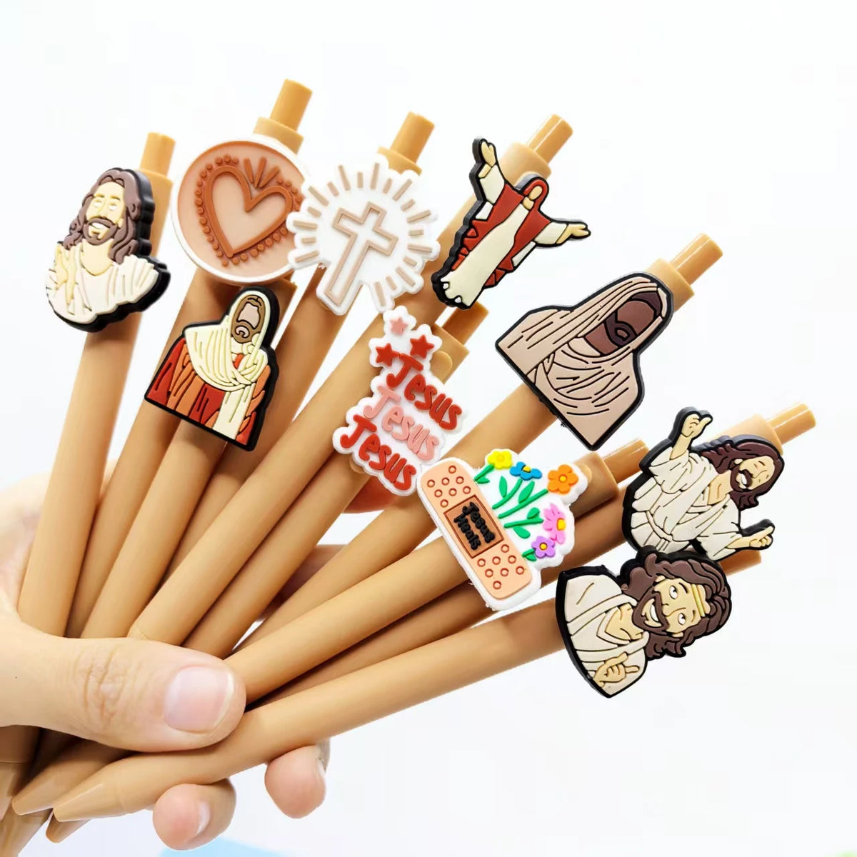 10PCS Religious Gender Pen, Jesus Bible Phrase Ballpoint Pen, Faith