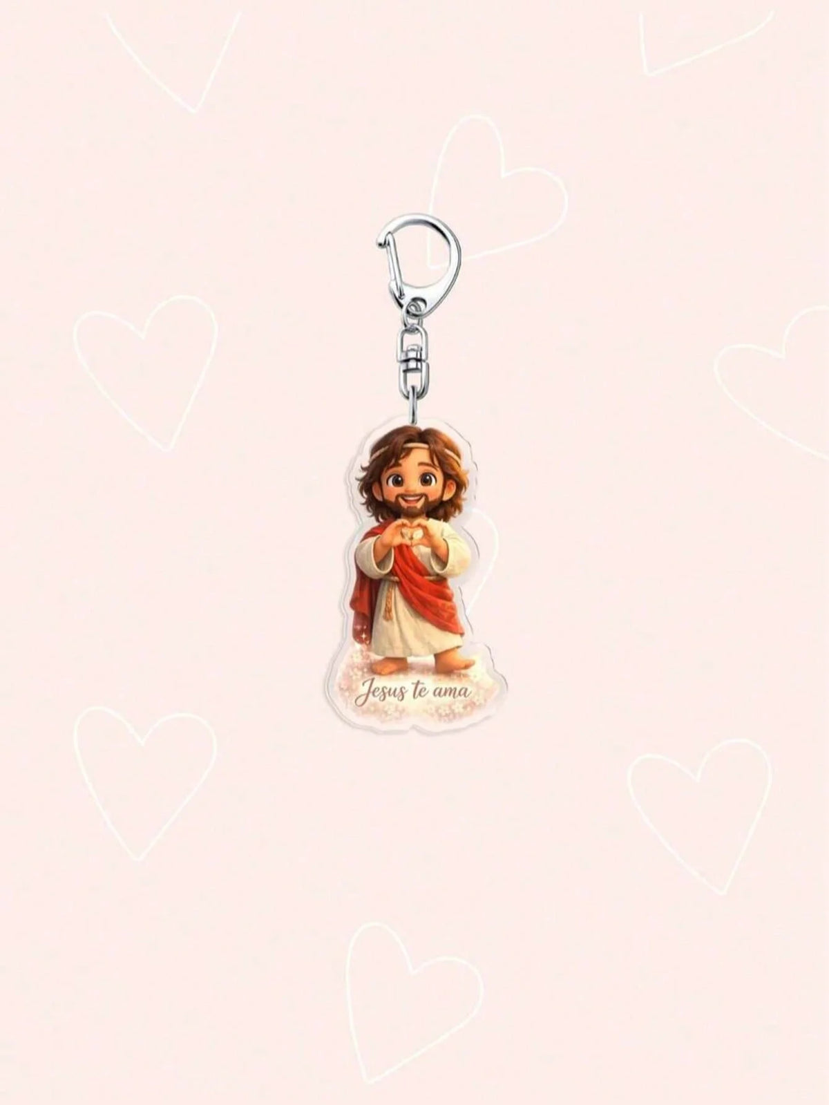 1-6 Piece Set of Jesus and Lamb Acrylic Keychains, Multifunctional 2D