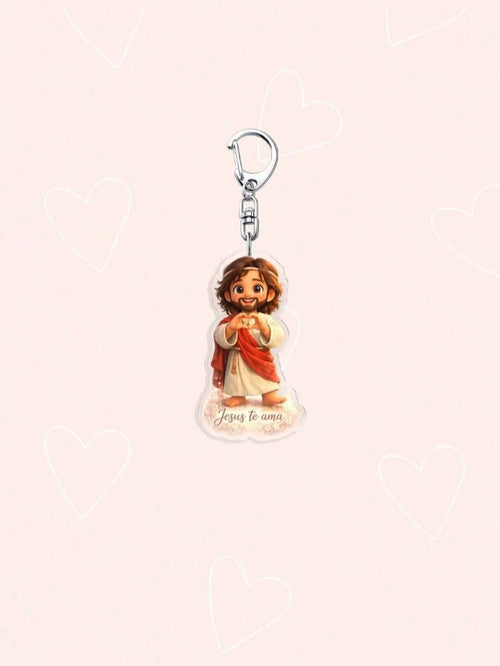 1-6 Piece Set of Jesus and Lamb Acrylic Keychains, Multifunctional 2D