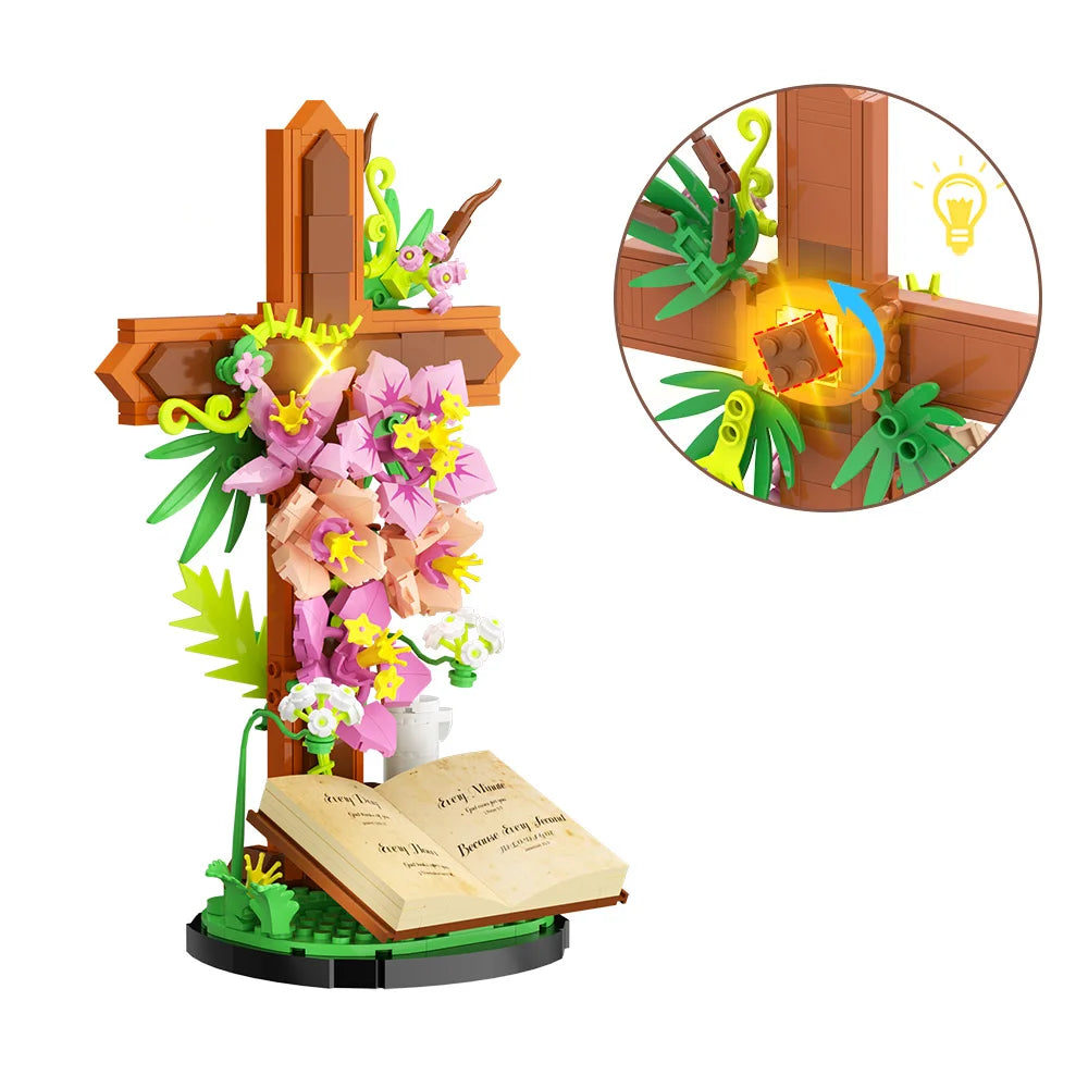 Cross, Bible & Tulip Building Block Set, 363 Pieces