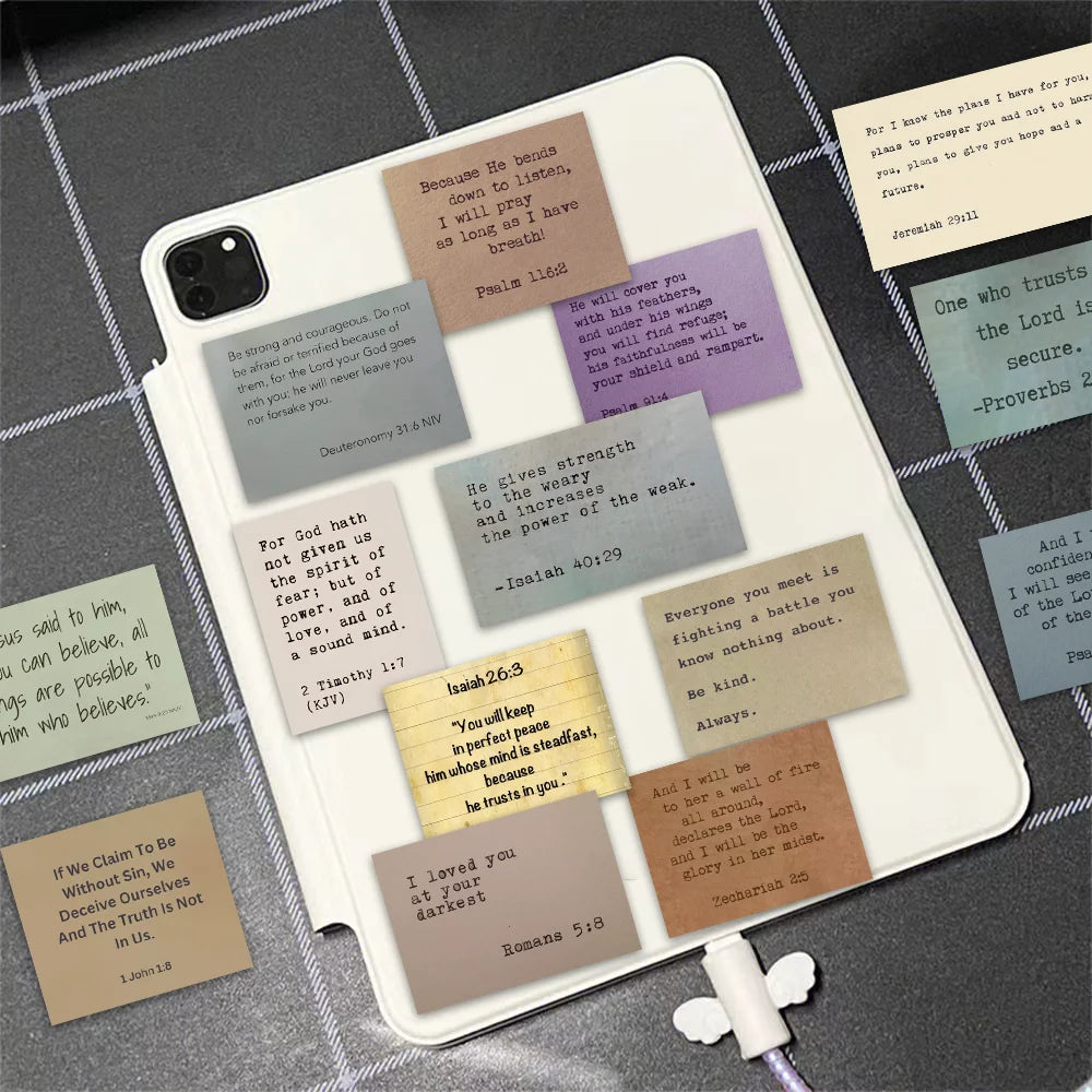 60PCS Christian Bible Verse Says Vintage Stickers PVC Waterproof Diary