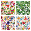 50/200PCS Transparent PET Flower Plant Material Stickers Handbooks