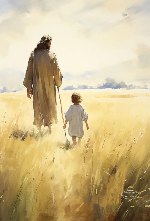 (2D Canvas Painting)  1pc framless Canvas Painting Watercolor Jesus