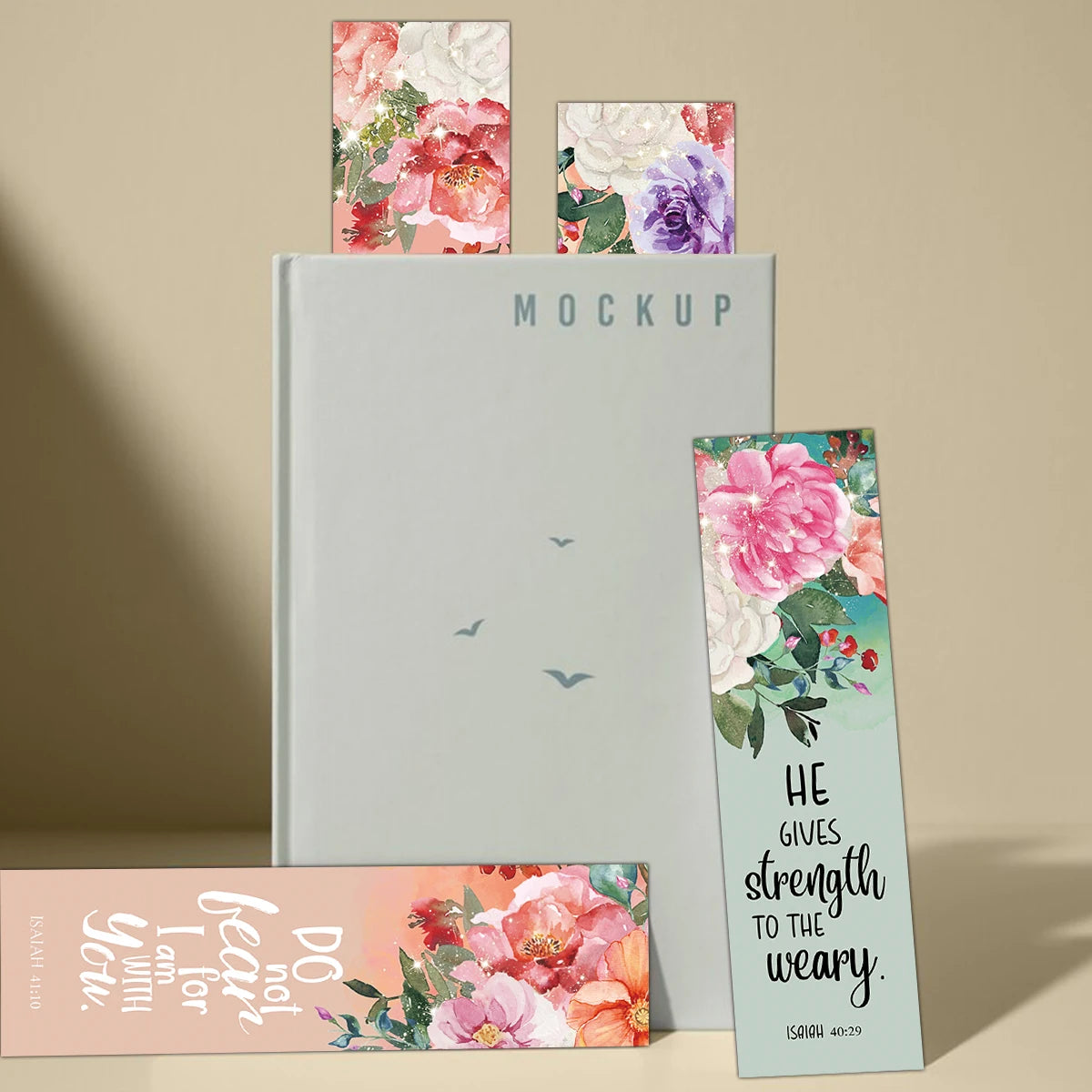 30pcs Flowerl Design Inspirational Bible Verse Bookmarks For Religious
