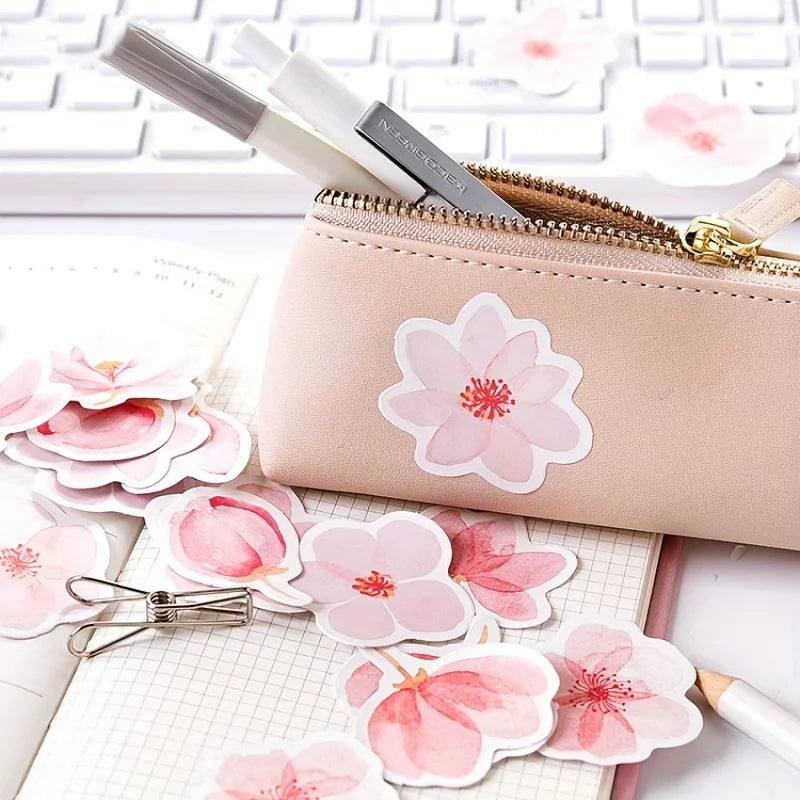 Mohamm Japanese Cherry Blossoms Planner Flower Diary Deco Paper Small