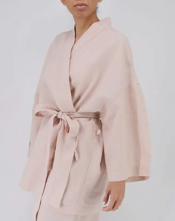 Rie Short Linen Kimono Set | 100% French Flax Linen | Stone-Washed | Kimono Top & Linen Shorts | 8 Colors | S–L | Sunday Morning