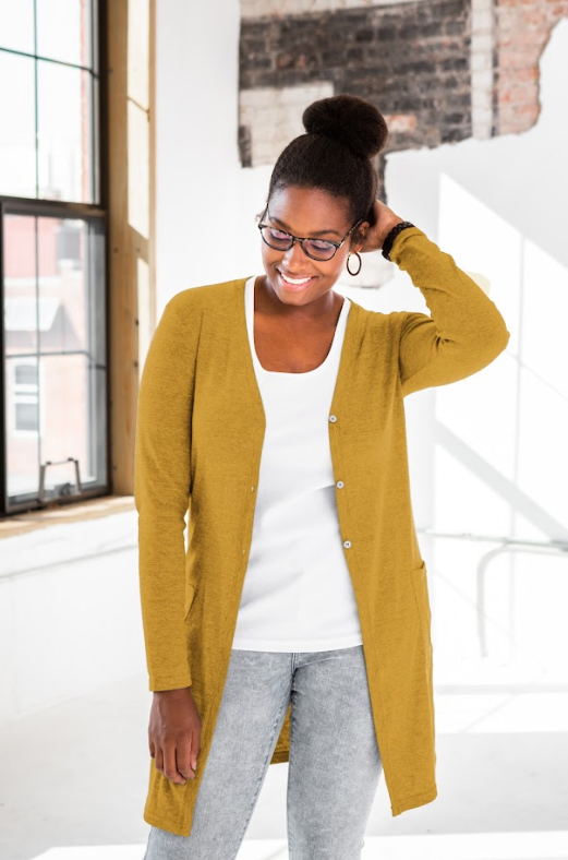 Ladies Eco-Triblend Rib Cardigan | Recycled Fabric | Made in Haiti | Fair Wage | 10 Colors | SM–2X | GOEX Apparel