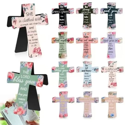 12/16/24PCS Plastic Bible Magnetic Bookmarks Double-Sided Leather