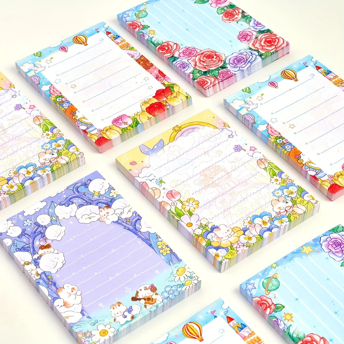 4pcs (200 Pages) Dream Garden Memo Pad Thick Paper Home Office and