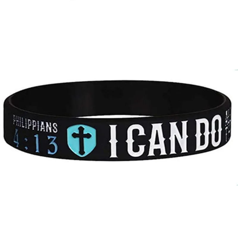1pc/5pcs I can do all things christian bible verse religious silicone