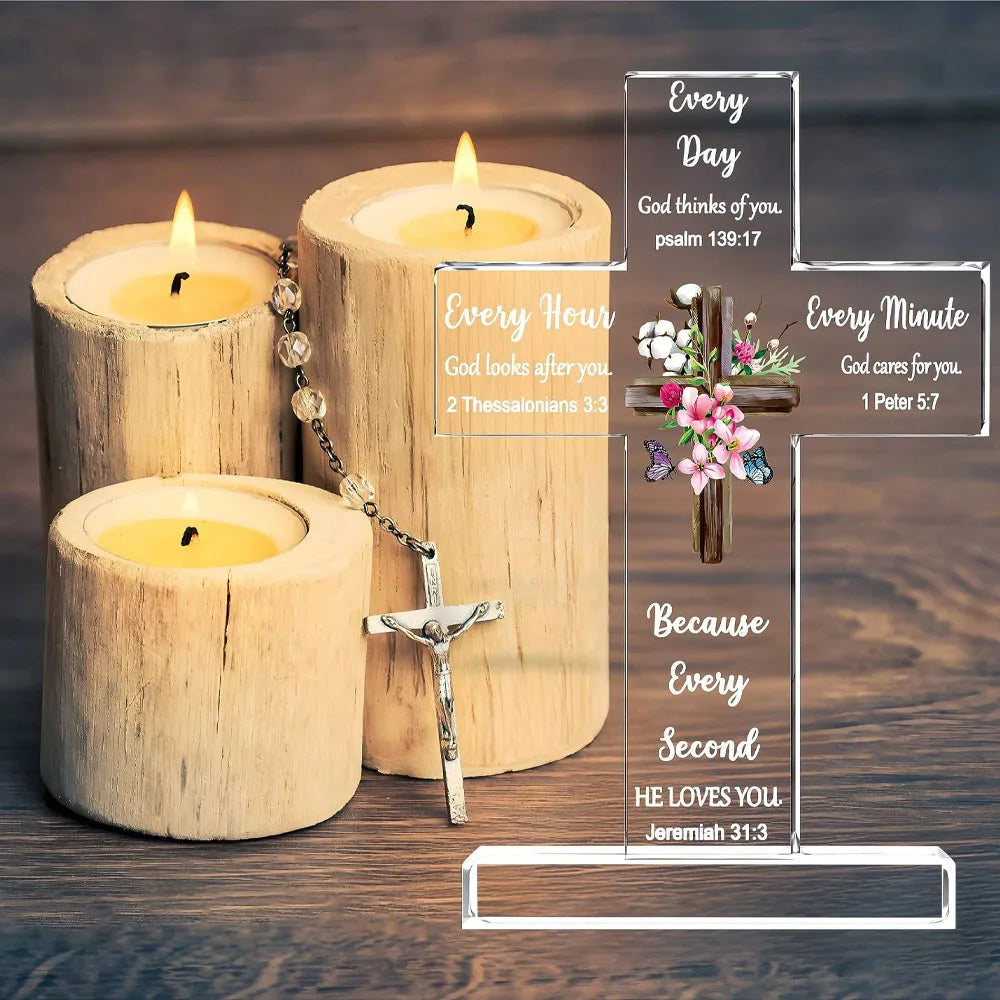 1pc Acrylic Cross - Bible Verses and Prayers, Inspirational Christian