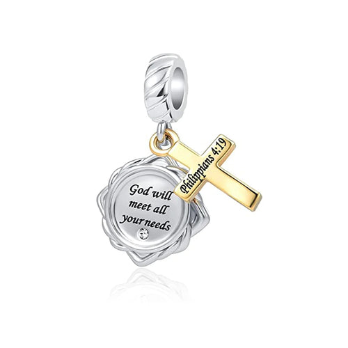 2024 New 925 Silver Jesus Cross The Holy Bible Pendant Charms Beads