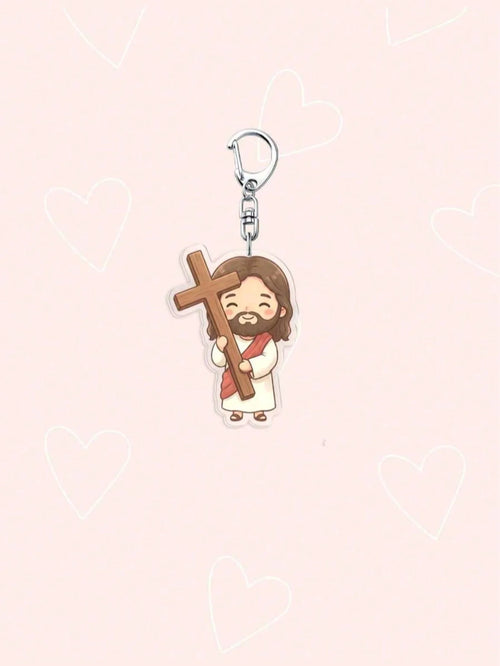1-6 Piece Set of Jesus and Lamb Acrylic Keychains, Multifunctional 2D