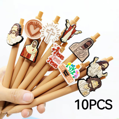 10PCS Religious Gender Pen, Jesus Bible Phrase Ballpoint Pen, Faith