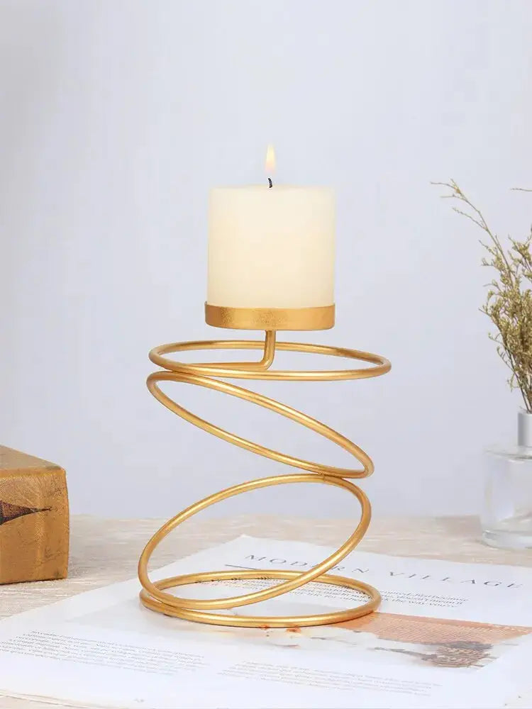 Luxury Gold Metal Candle Holder — Large | Handmade Home Decor