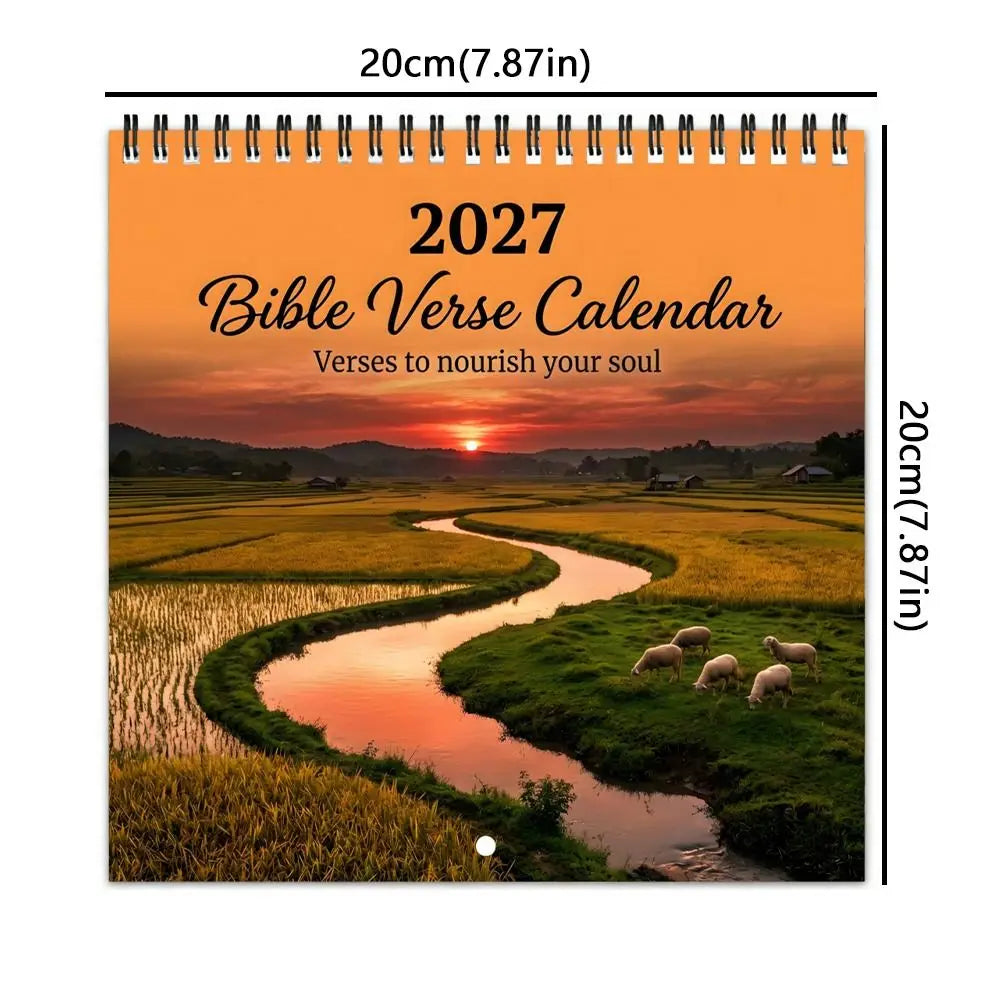 12 Month 2027 Bible Verse Calendar Jesus Christ Theme Scenic