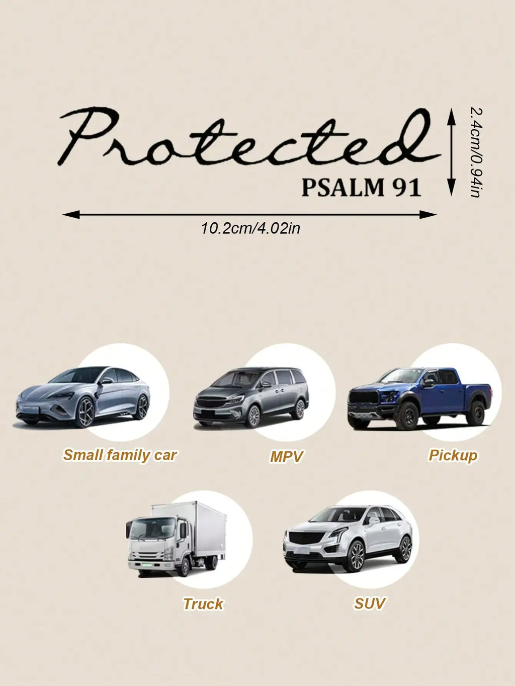 Bible Verse Mirror Sticker – "Psalm 91: Under Protection" Christian