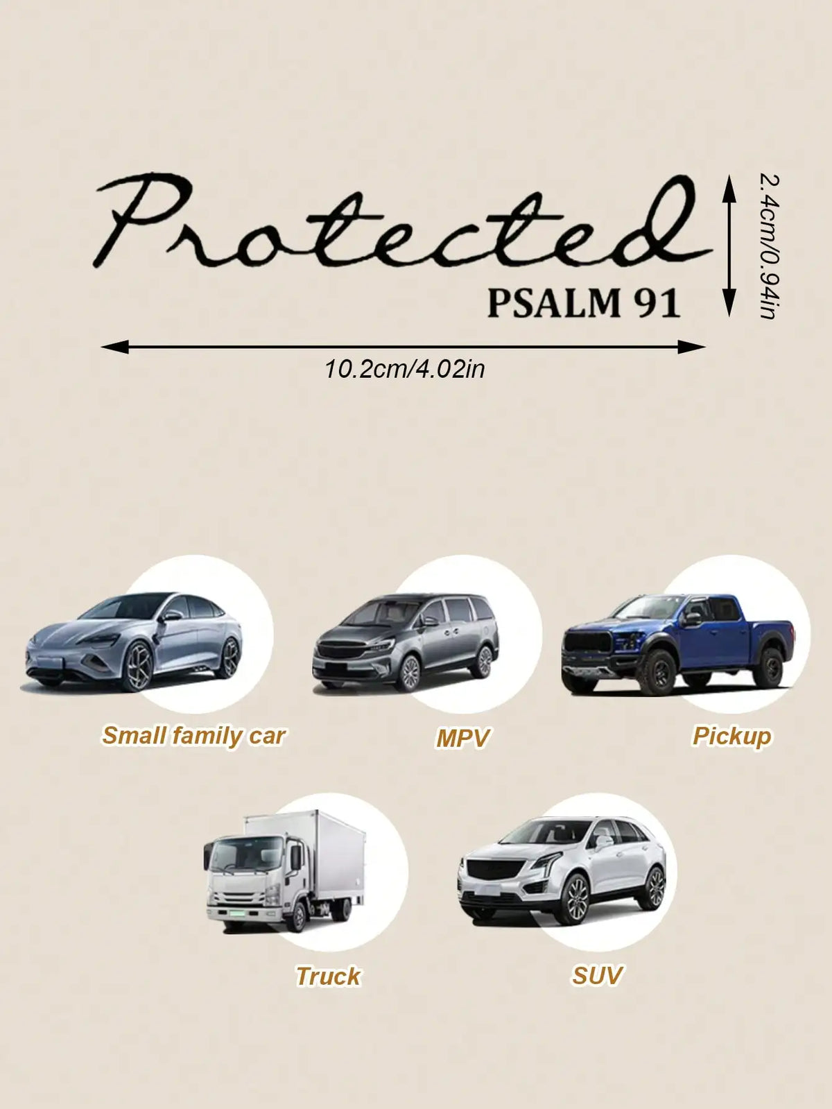 Bible Verse Mirror Sticker – "Psalm 91: Under Protection" Christian