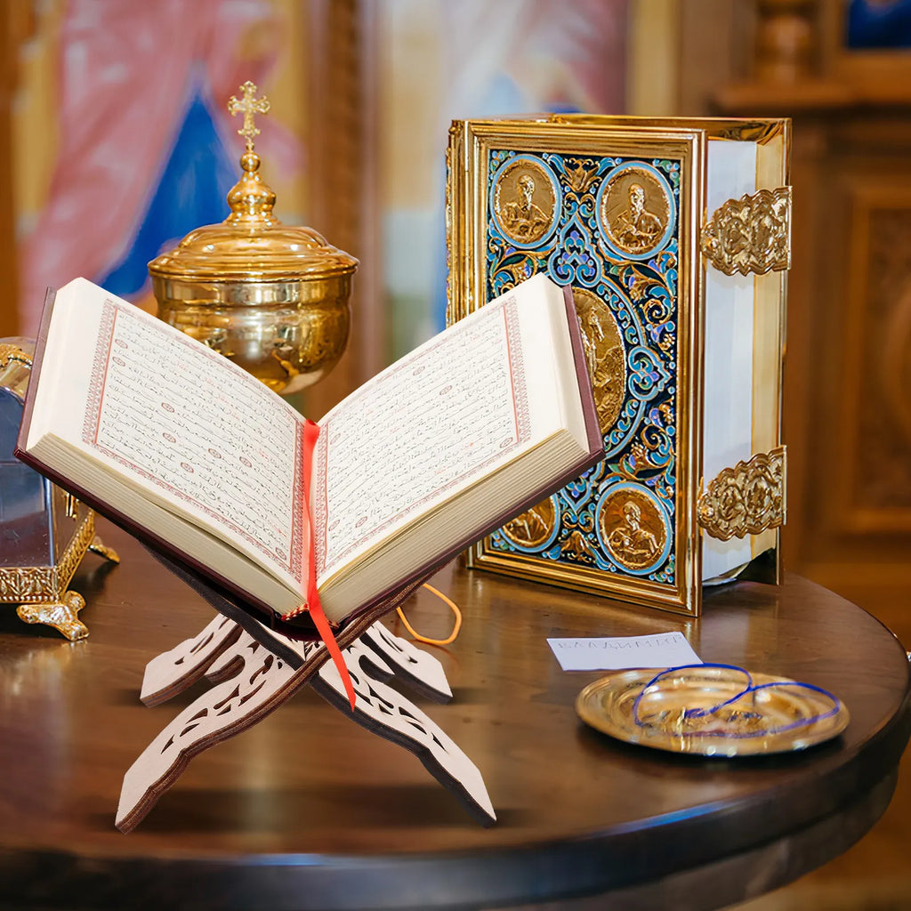 Wooden Reading Stand Desktop Book Holder Quran Bible Score Rack for