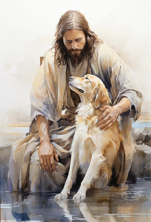 (2D Canvas Painting)  1pc framless Canvas Painting Watercolor Jesus