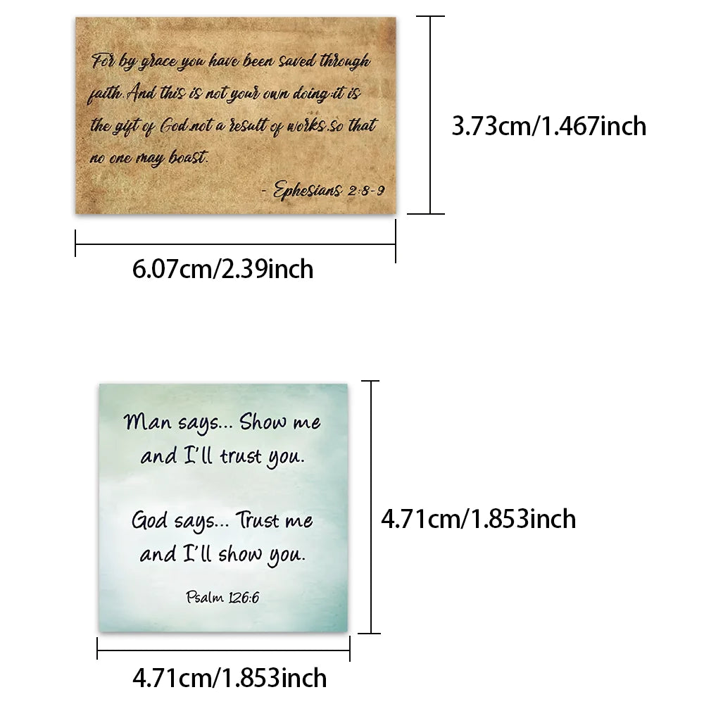 60PCS Christian Bible Verse Says Vintage Stickers PVC Waterproof Diary