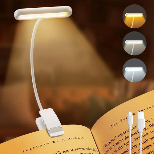 Reading Lamp Book Clamp Black/White/Pink USB Rechargeable Battery