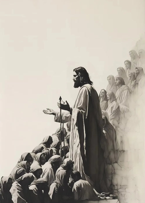 Jesus Walks on Water Christian Good Shepherd Art Poster Bible
