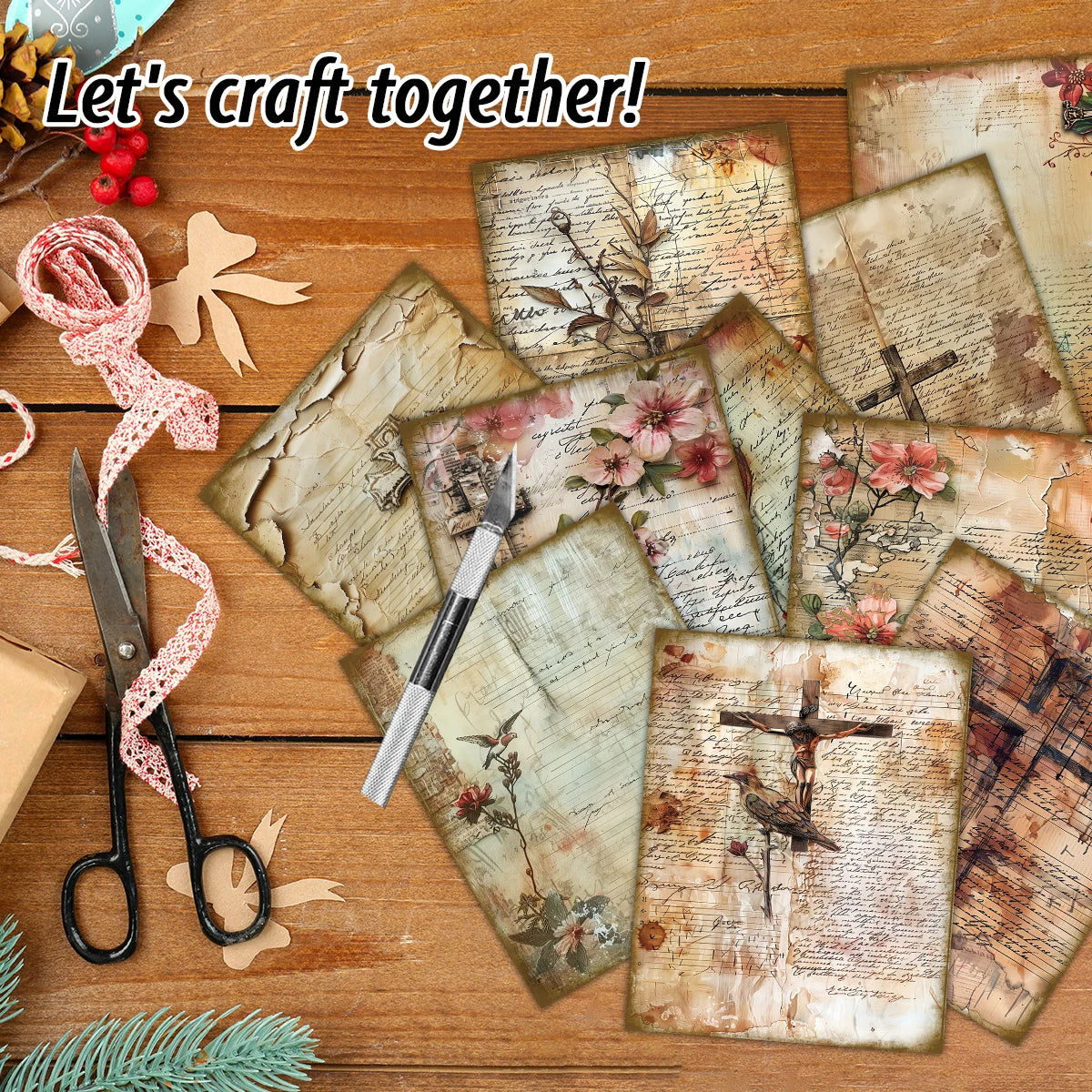 30pcs Bible Decorative Scrapbook Paper,For Bible