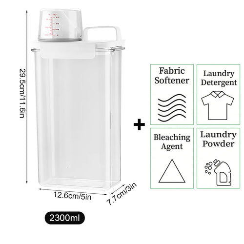 1100/1800/2300Ml Refillable Laundry Detergent Dispenser Empty Tank for