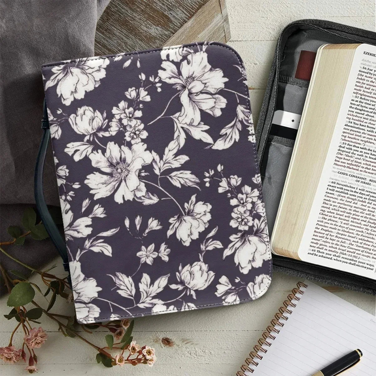 Fashion Floral Print Bible Bags for Women Beautiful Flowers Bible