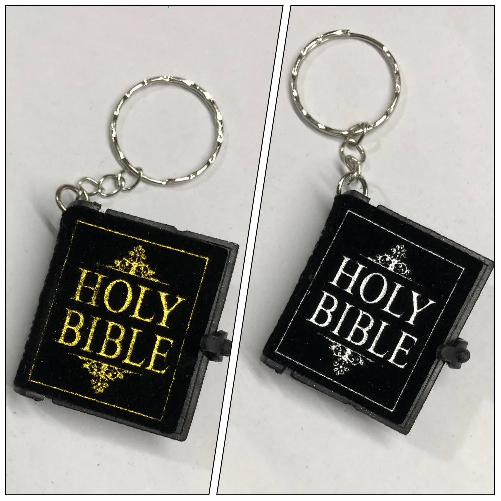 4Pcs Mini Bible Keychain Symbolic Religious Keychain Bible Book