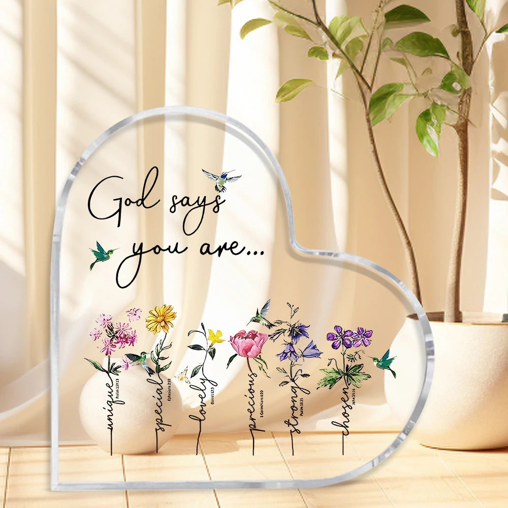 1pc Contemporary Acrylic Heart-Shaped Prayer Sign with Inspirational