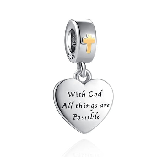 2024 New 925 Silver Jesus Cross The Holy Bible Pendant Charms Beads