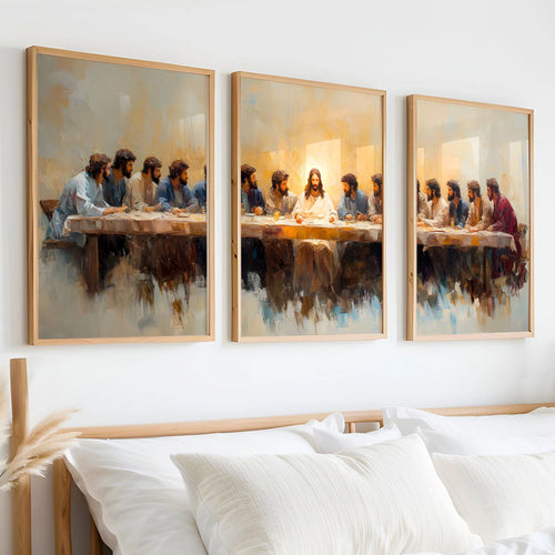 3pcs/set The Last Supper Wall Art Poster Easter Jesus Painting Bible