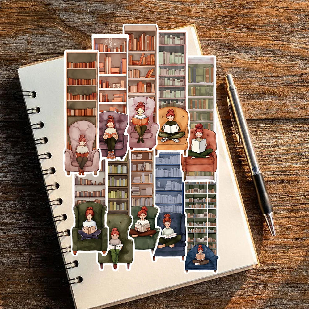 Bookcase Reading Bookmarks — Paper Decoration Set