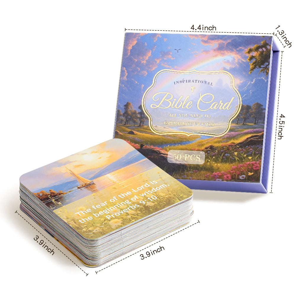 50 Sheets Inspirational Bible Card Encouragement Scripture Card With