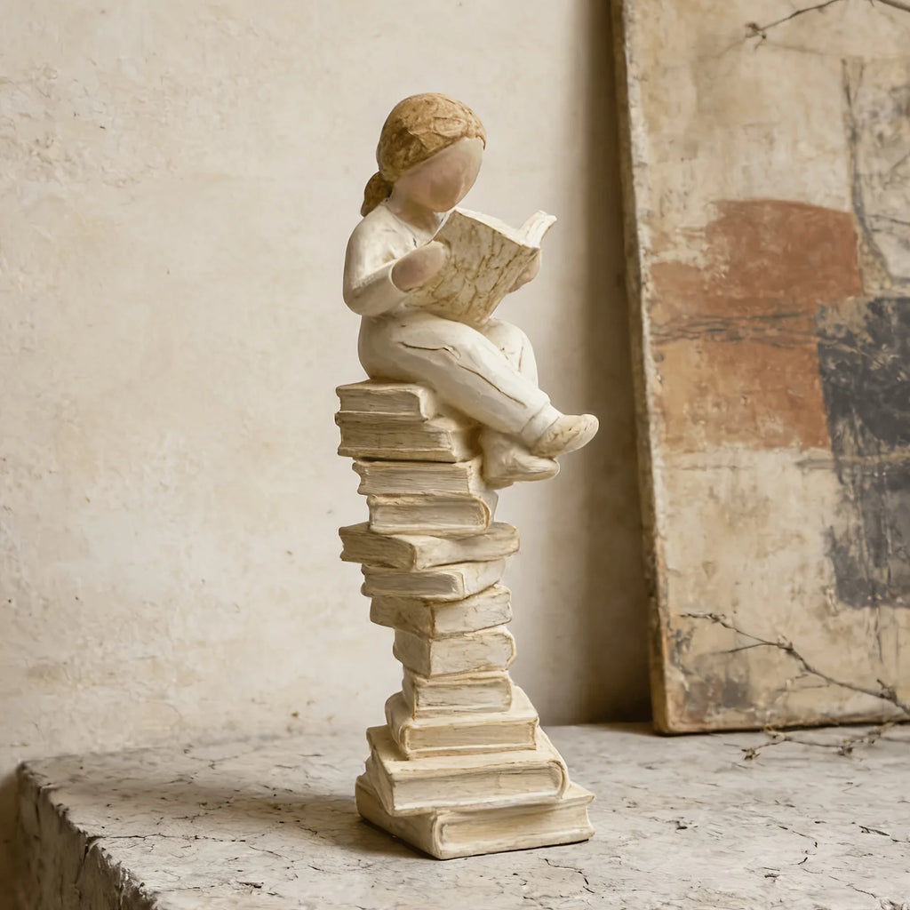 1-Piece Girl Reading Figure Inspirational Ornament, a Gift for Women