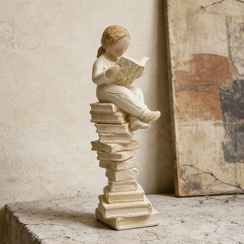 1-Piece Girl Reading Figure Inspirational Ornament, a Gift for Women