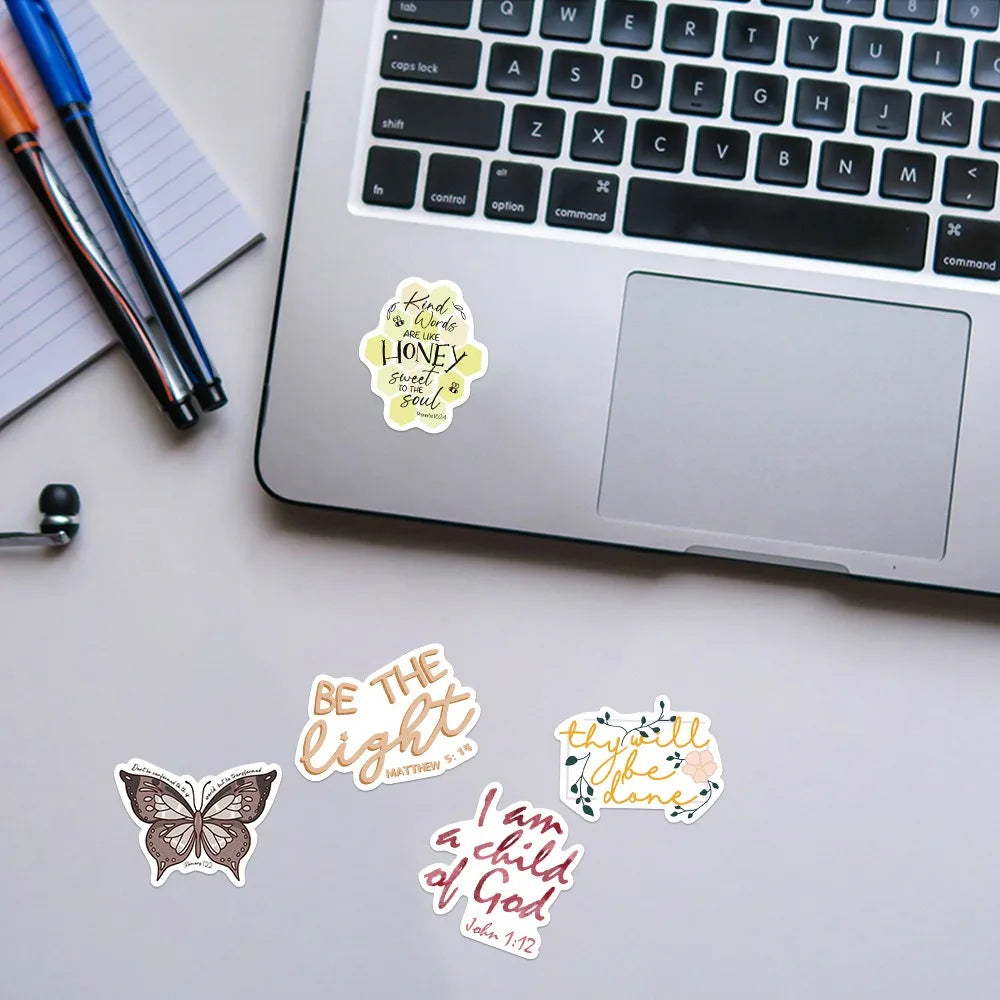 50pcs Jesus Phrase Christians Religion Bible Stickers DIY Laptops