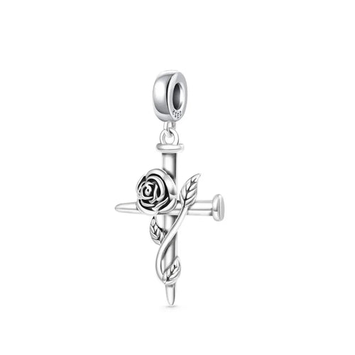 2024 New 925 Silver Jesus Cross The Holy Bible Pendant Charms Beads
