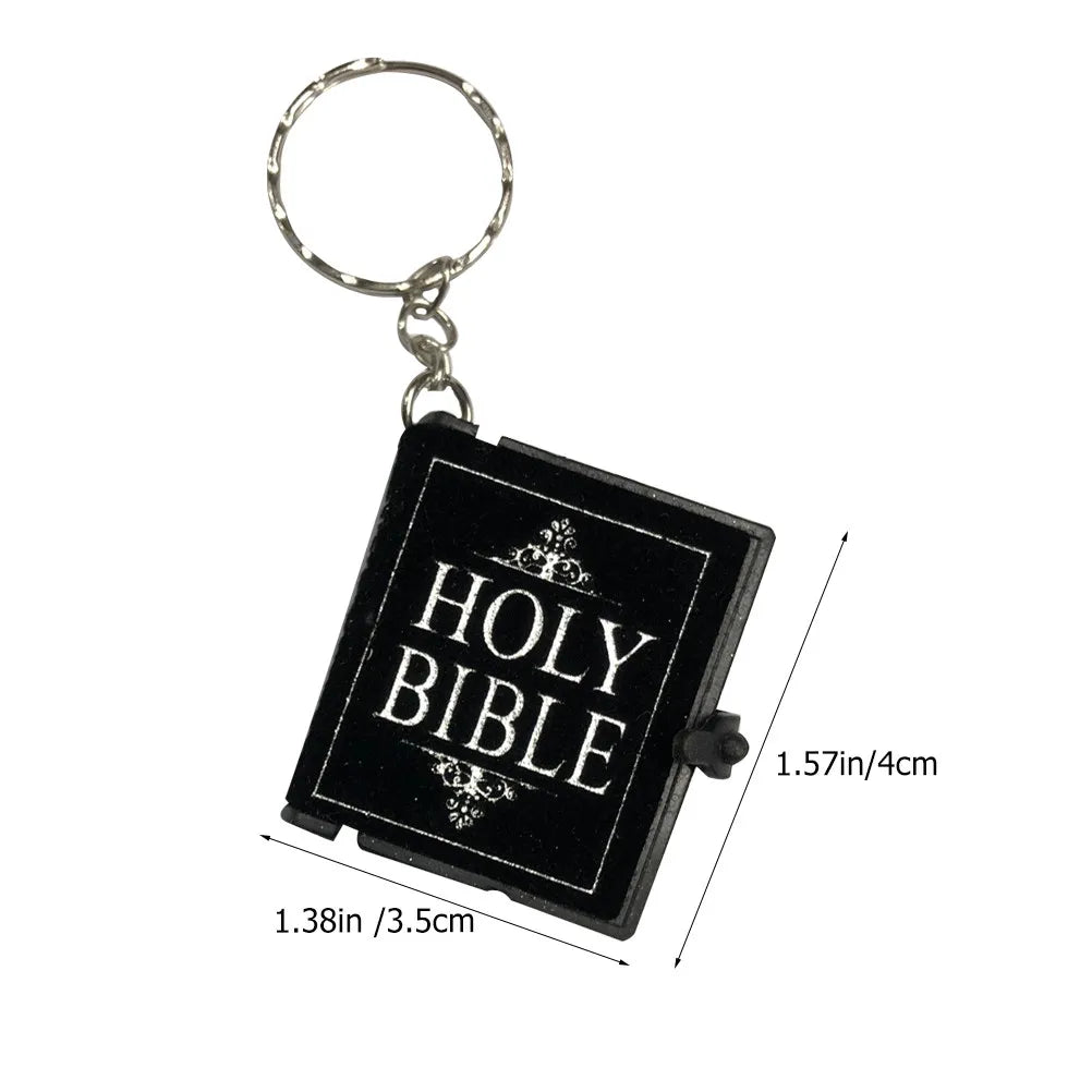 4Pcs Mini Bible Keychain Symbolic Religious Keychain Bible Book