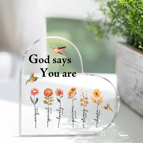 1pc Contemporary Acrylic Heart-Shaped Prayer Sign with Inspirational
