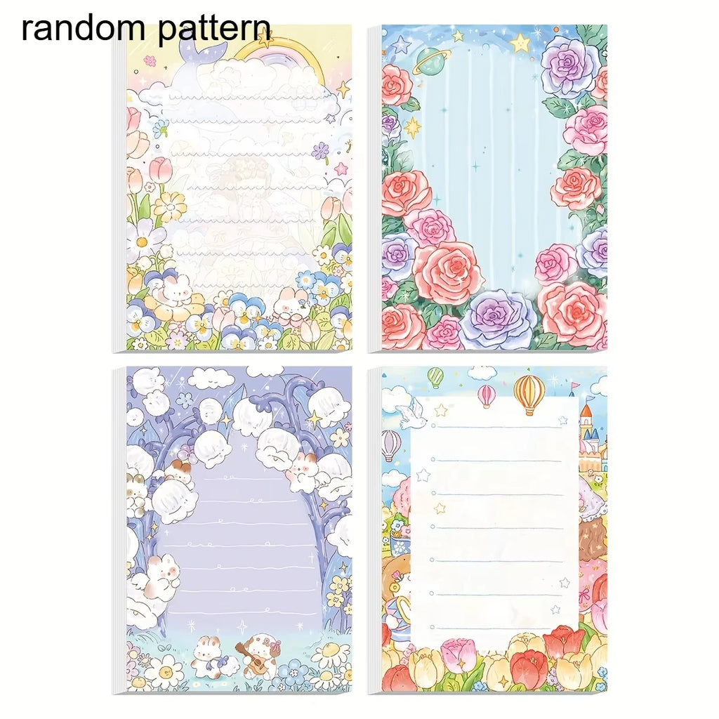 4pcs (200 Pages) Dream Garden Memo Pad Thick Paper Home Office and