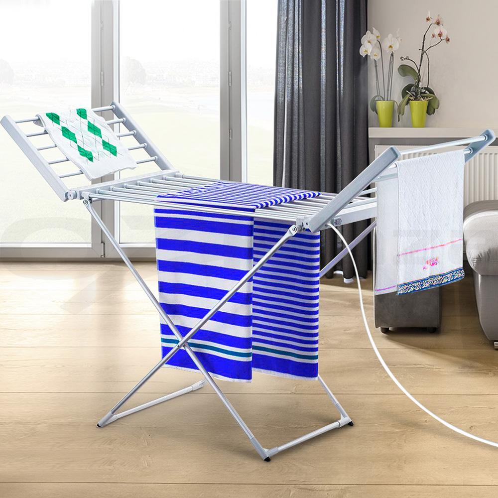 Devanti Electric Heated Towel Rail Rack 18 Bars Freestanding Clothes