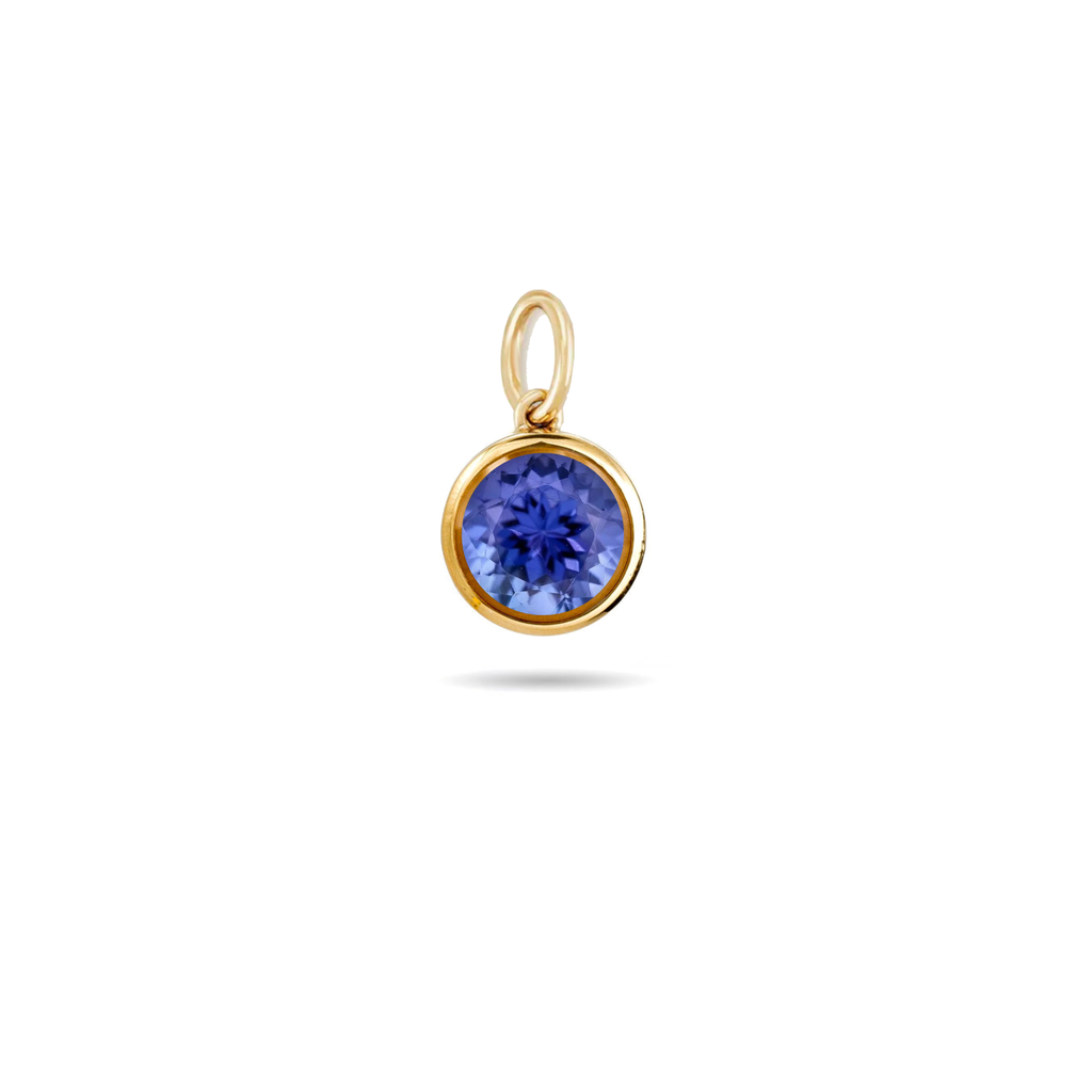 14KT Solid Gold Birthstone Charm | Natural Gemstone | Personalized Fine Jewelry